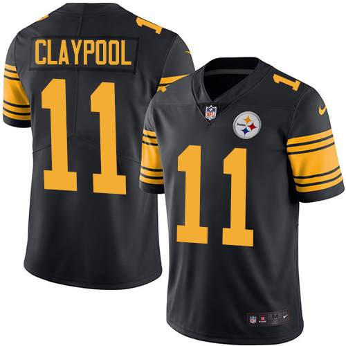 Pittsburgh Steelers #11 Chase Claypool Black Men Stitched NFL Limited Rush Jersey->youth nfl jersey->Youth Jersey